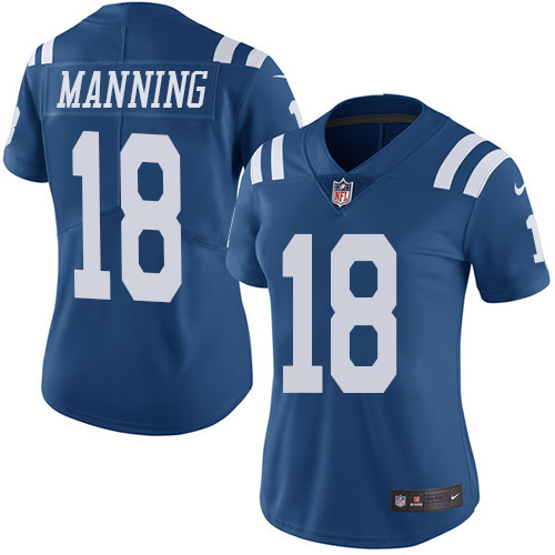 Indianapolis Colts #18 Limited Peyton Manning Royal Blue Nike NFL Women JerseyVapor Untouchable jerseys